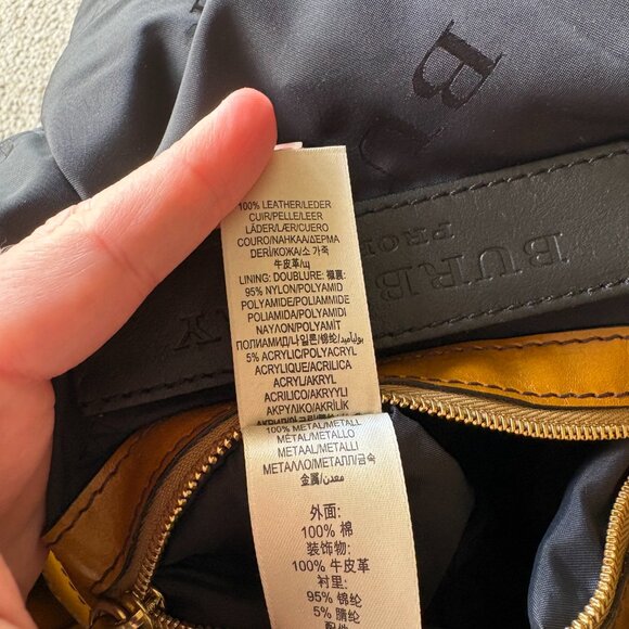 Burberry Prorsum House Check Canvas Tote Chrome Yellow Bridle Leather Large - Picture 15 of 16